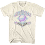 Journey Metallic Scarab Logo Graphic T-Shirt - Classic Rock Music Clothing - Vintage Concert Lover Gift Idea