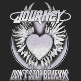 Journey Dont Stop Believin Heart Graphic T-Shirt - Classic Rock Music Clothing - Vintage Concert Lover Gift Idea