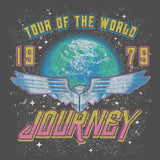 Journey Tour Of The World Graphic T-Shirt - Classic Rock Music Clothing - Vintage Concert Lover Gift Idea