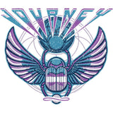 Journey 3 Color Scarab Logo Graphic T-Shirt - Classic Rock Music Clothing - Vintage Concert Lover Gift Idea