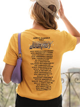 Journey Segmented Colors Double Sided Graphic T-Shirt - Classic Rock Music Clothing - Vintage Concert Lover Gift