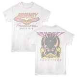 Journey Frontiers World Tour Double Sided Graphic T-Shirt - Classic Rock Music Clothing - Vintage Concert Lover Gift