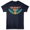 Journey Scarab Grid Logo Graphic T-Shirt - Classic Rock Music Clothing - Vintage Concert Lover Gift Idea