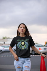 Journey Scarab Outlined Logo Graphic T-Shirt - Classic Rock Music Clothing - Vintage Concert Lover Gift Idea