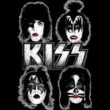 KISS Band Faces Graphic T-Shirt - Classic Rock Music Clothing - Vintage Concert Lover Gift Idea