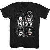 KISS Band Faces Graphic T-Shirt - Classic Rock Music Clothing - Vintage Concert Lover Gift Idea