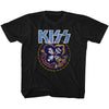 KISS Skull Circle Youth Graphic T-Shirt - Classic Rock Music Clothing - Vintage Concert Lover Gift Idea