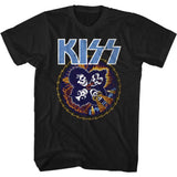 KISS Skull Circle Graphic T-Shirt - Classic Rock Music Clothing - Vintage Concert Lover Gift Idea