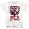 KISS Shout Graphic T-Shirt - Classic Rock Music Clothing - Vintage Concert Lover Gift Idea