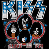 KISS Alive In 77 Graphic T-Shirt - Classic Rock Music Clothing - Vintage Concert Lover Gift Idea