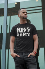 KISS Bwkissarmy Graphic T-Shirt - Classic Rock Music Clothing - Vintage Concert Lover Gift Idea