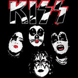 KISS Logo Faces Graphic T-Shirt - Classic Rock Music Clothing - Vintage Concert Lover Gift Idea
