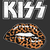 KISS Leopard Lip Graphic T-Shirt - Classic Rock Music Clothing - Vintage Concert Lover Gift Idea