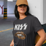 KISS Leopard Lip Graphic T-Shirt - Classic Rock Music Clothing - Vintage Concert Lover Gift Idea