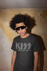 KISS Lovin You Rainbow Graphic T-Shirt - Classic Rock Music Clothing - Vintage Concert Lover Gift Idea (