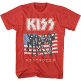 KISS American Flag KISS Graphic T-Shirt - Classic Rock Music Clothing - Vintage Concert Lover Gift Idea