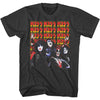 KISS Lots Of Logos Graphic T-Shirt - Classic Rock Music Clothing - Vintage Concert Lover Gift Idea