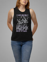 KISS Glass Breaking Graphic Ladies Tank Top - Classic Rock Music Clothing - Vintage Concert Lover Gift Idea