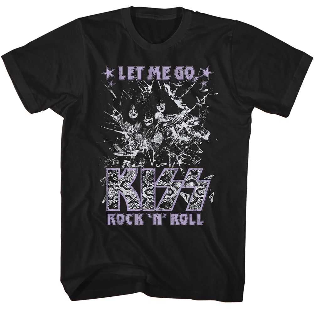 KISS-Glass Breaking Graphic T-Shirt - Classic Rock Music Clothing - Vintage Concert Lover Gift Idea