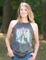 KISS Two Guitars Graphic Tank Top - Classic Rock Music Clothing - Vintage Concert Lover Gift Idea