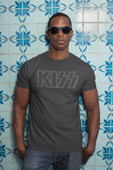 KISS Outline Graphic T-Shirt - Classic Rock Music Clothing - Vintage Concert Lover Gift Idea