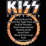 KISS Destroyer Album 2-Sided Graphic T-Shirt - Classic Rock Music Clothing - Vintage Concert Lover Gift Idea