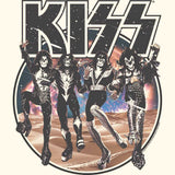 KISS Space Circle With Skeleton Band Graphic T-Shirt - Classic Rock Music Clothing - Vintage Concert Lover Gift Idea