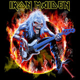Iron Maiden Flaming Circle Graphic T-Shirt - Classic Rock Music Clothing - Vintage Concert Lover Gift Idea