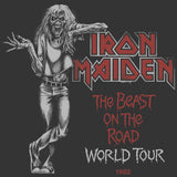 Iron Maiden World Tour 1982 F B 2-Sided Graphic T-Shirt - Classic Rock Music Clothing - Vintage Concert Lover Gift Idea