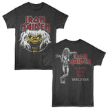 Iron Maiden World Tour 1982 F B 2-Sided Graphic T-Shirt - Classic Rock Music Clothing - Vintage Concert Lover Gift Idea