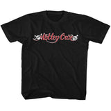 Motley Crue RD And Wht Logo Youth Graphic T-Shirt - Classic Rock Music Clothing - Vintage Kids Concert Lover Gift Idea