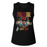 Motley Crue Tour1987 Ladies Graphic Tank Top - Classic Rock Music Clothing - Vintage Concert Lover Gift Idea