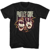 Motley Crue Drama Masks Graphic T-Shirt - Classic Rock Music Clothing - Vintage Concert Lover Gift Idea