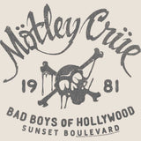 Motley Crue Bad Boys 1981 Graphic T-Shirt - Classic Rock Music Clothing - Vintage Concert Lover Gift Idea