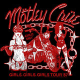 Motley Crue Girls Girls Girls 87 Graphic T-Shirt - Classic Rock Music Clothing - Vintage Concert Lover Gift Idea
