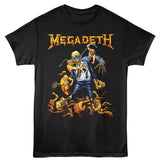 Megadeth Vic Goes To Hell Graphic T-Shirt - Classic Rock Music Clothing - Vintage Concert Lover Gift Idea