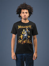 Megadeth Vic Goes To Hell Graphic T-Shirt - Classic Rock Music Clothing - Vintage Concert Lover Gift Idea