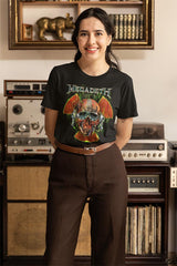 Megadeth Vic And Radioactive Symbol Graphic T-Shirt - Classic Rock Music Clothing - Vintage Concert Lover Gift Idea