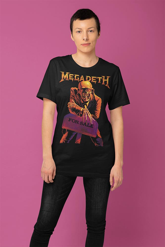Megadeth For Sale Graphic T-Shirt - Classic Rock Music Clothing - Vintage Concert Lover Gift Idea