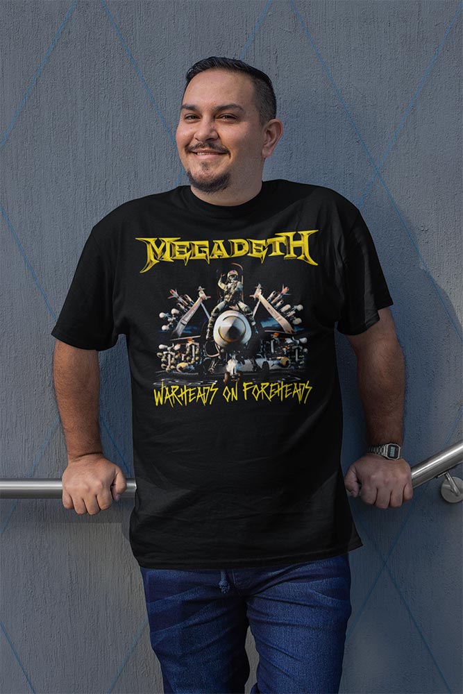 Megadeth Warheads Graphic T-Shirt - Classic Rock Music Clothing - Vintage Concert Lover Gift Idea