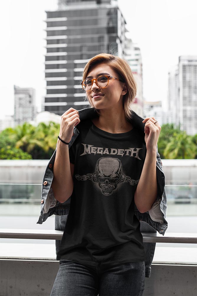 Megadeth Vintage Vic Graphic T-Shirt - Classic Rock Music Clothing - Vintage Concert Lover Gift Idea