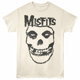 Misfits SKULL INVERTED Adult Natural T-Shirt – Horror Punk Skull Graphic Tee, Licensed Band Merch