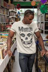 Misfits SKULL INVERTED Adult Natural T-Shirt – Horror Punk Skull Graphic Tee, Licensed Band Merch