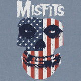 Misfits FLAG FACE Indigo Heather Adult T-Shirt – Licensed Punk Band Graphic Shirt for Music Fans