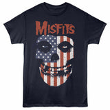 Misfits FLAG Navy Adult T-Shirt – Official Punk Rock Band Graphic Shirt for Concert Fans