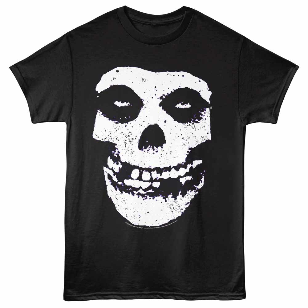 Misfits Skull Adult Graphic T-Shirt - Officially Licensed Punk Rock Vintage Tee Black