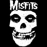 Misfits SKULL W LOGO Black Adult T-Shirt – Iconic Skull Design Punk Rock Music Fan Shirt