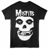 Misfits SKULL W LOGO Black Adult T-Shirt – Iconic Skull Design Punk Rock Music Fan Shirt