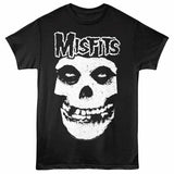 Misfits LOGO OUTLINE SKULL Adult Black T-Shirt – Iconic Punk Band Graphic Short Sleeve Tee
