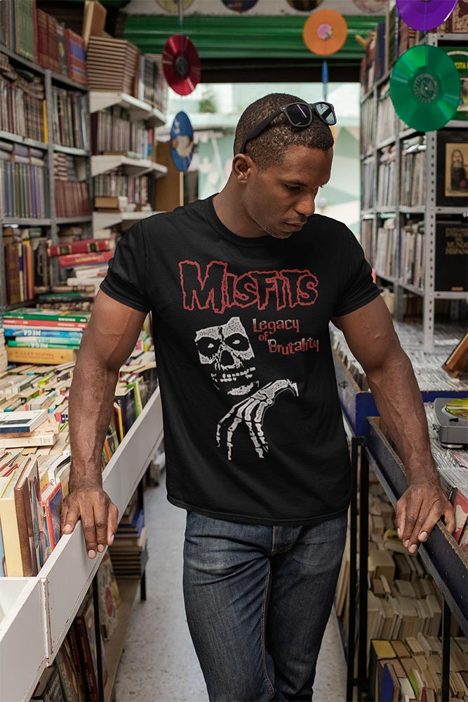 Misfits Legacy of Brutality Adult Graphic T-Shirt - Officially Licensed Punk Rock Tee Black